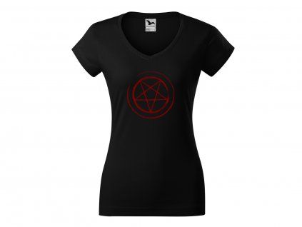 Dámské černé triko Pentagram