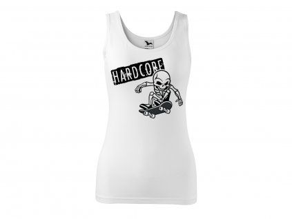 tílko hardcore kostlivec bílá
